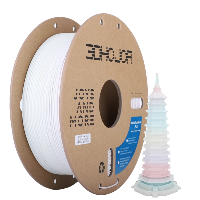 3DHOJOR PLA 3D Printer Filaments 1KG 1.75MM Matte PLA 3D Printing Material Upgraded Matte PLA Filament Multi-Color Filamento PLA