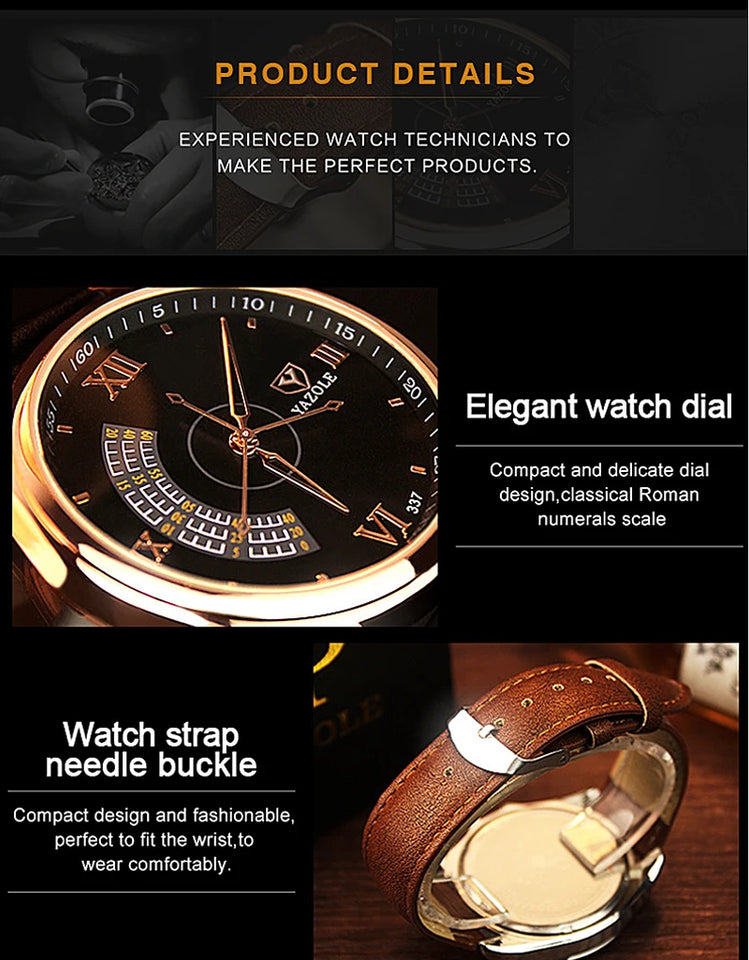 New Business Men's Wristwatch Clock Fashion Casual Leather Sport Man Watch Top Brand Luxury Quartz Watches for Men montre homme
