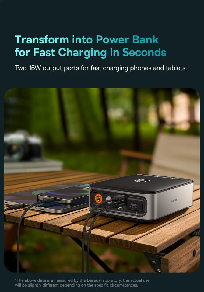 Baseus 2 In 1 Car Air Pump 8000mAh Power Bank Portable Air Compressor with LCD Digital Display Car Tire Inflator Pump