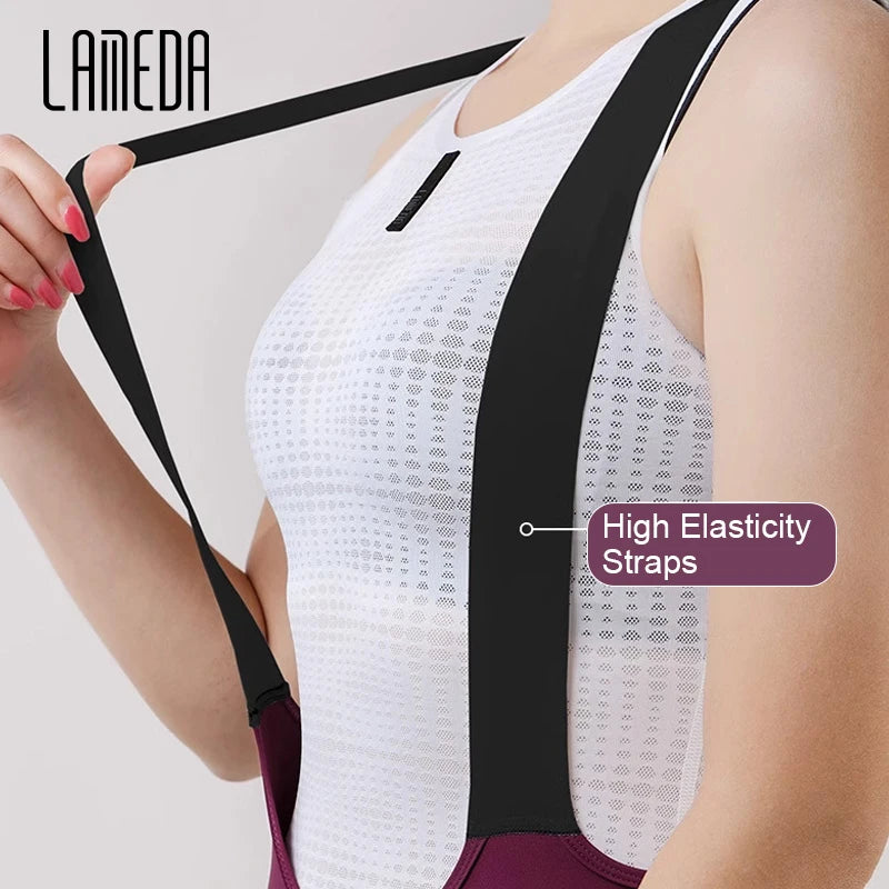 Lameda Bib Pants Shorts Women Cycling Seamless Breathable Cycling Bibs With Comfortable Pad Women's Cycling Shorts