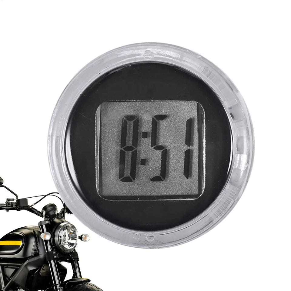 Mini Digital Motorcycle Clock Electronic Clocks Electronic Watch LCD Display Digital With Self-Adhesive Bracket Electronic Clock
