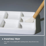Ceramic Rectangular Paint Pallet White Durable Pigment Tray for Oil Watercolor Painting Artist Supplies Color Mixing Plate