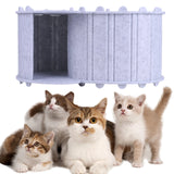 Cat Tunnel Bed Felt Peekaboo Cat Cave Semi-enclosed Foldable Pet House for Indoor Cats