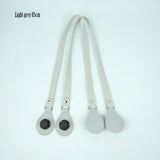 New Arrival Long Thicken Polyester Cotton Flat Handles With Faux Leather PU Drop End with Silver Rivet for OBag for EVA O Bag