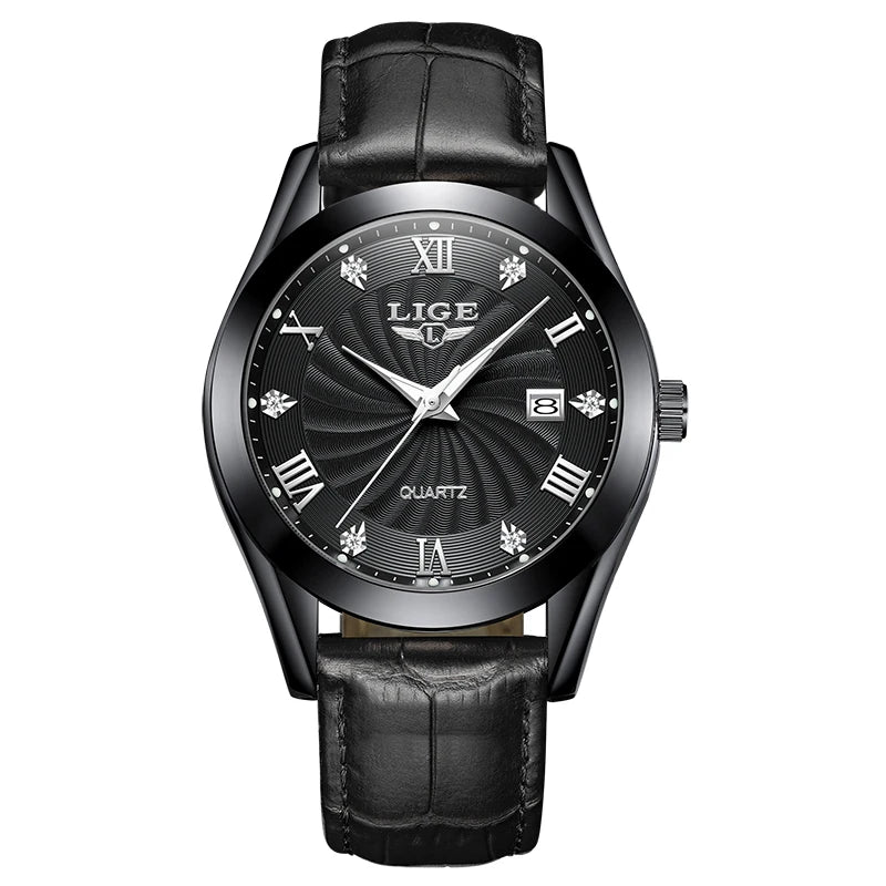 LIGE New Luxury Watch for Men Military Leather Man Wristwatch Quartz Clock Waterproof Luminous Date Week Men's Watches Reloj+box
