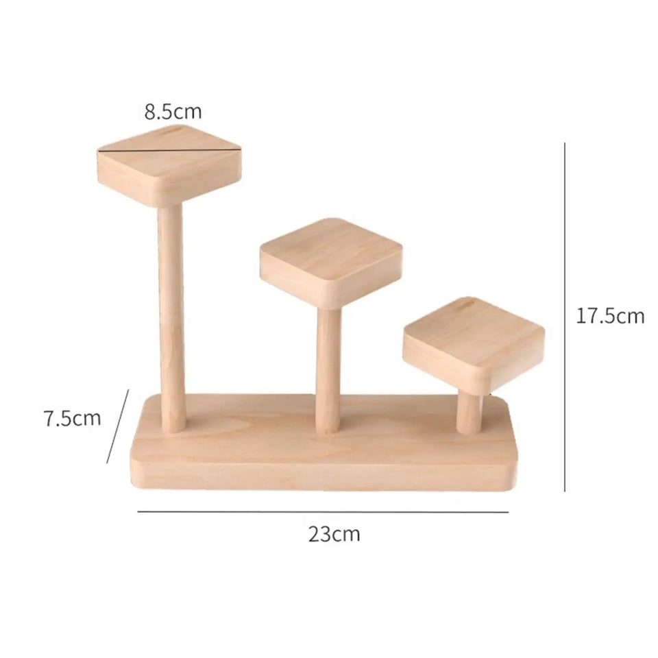 Wooden Display Riser Desktop Display Rack Practical Decorative Collectibles Display Shelf for Jewelry Figurines Toys Cosmetic