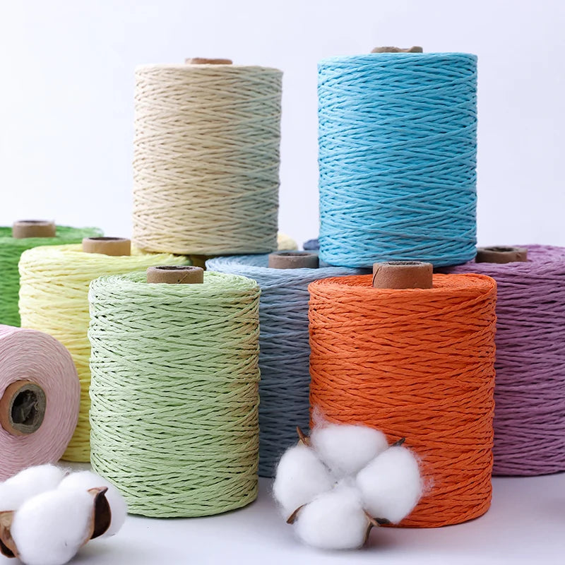 280-300M/roll Natural Raffia Straw Yarn for Knitting Crocheting Paper Threads Diy Handmade Summer Sunhat Beach Bag Freeshipping