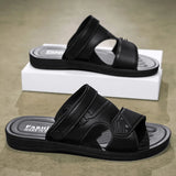 Summer Men's Sandals Leisure Beach Shoes Male Holiday Slippers Outdoor Retro Comfortable Casual Sandals leather Men Slippers