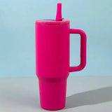 40 oz Insulated Tumbler with Handle Straw Double Wall Vacuum Leakproof Thermal Iced Travel Mug Hot Drink Coffee Cup with Lid