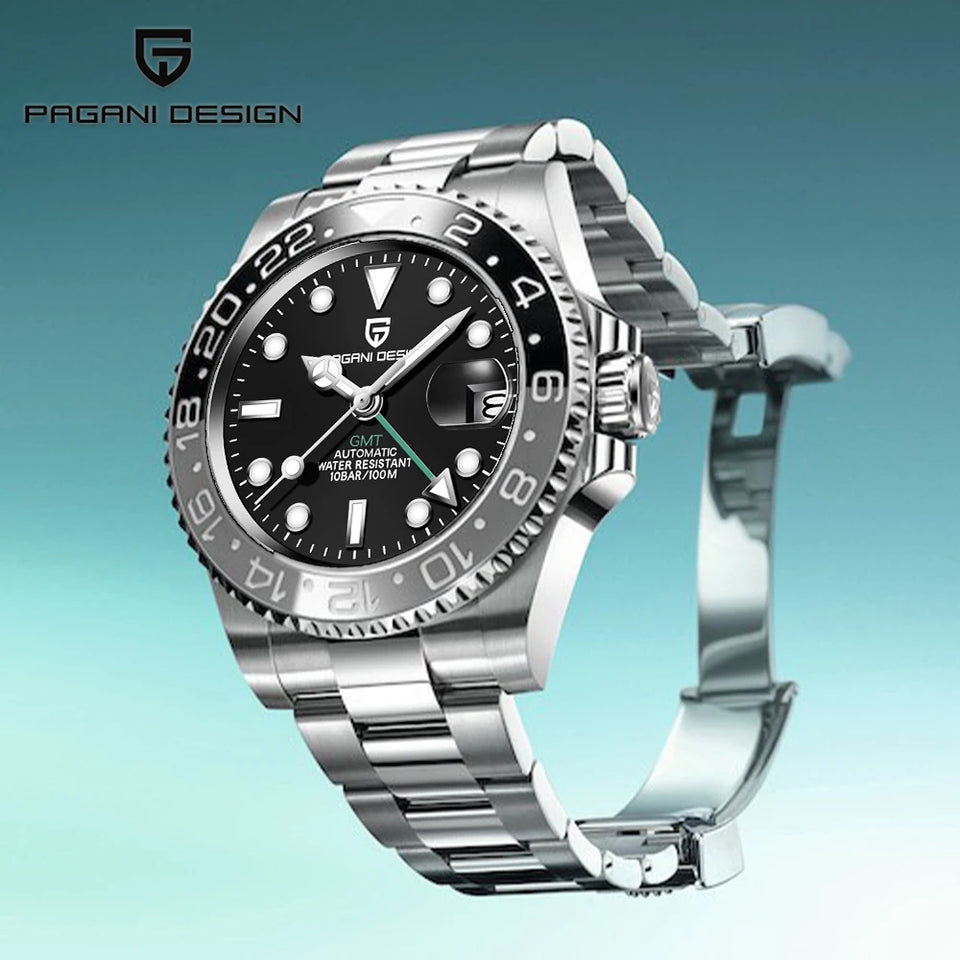 2025 PAGANI DESIGN New PD-1662 V5 Men Mechanical Watches Luxury Ceramic Bezel Automatic Watch 100M Waterproof GMT Watch for Men