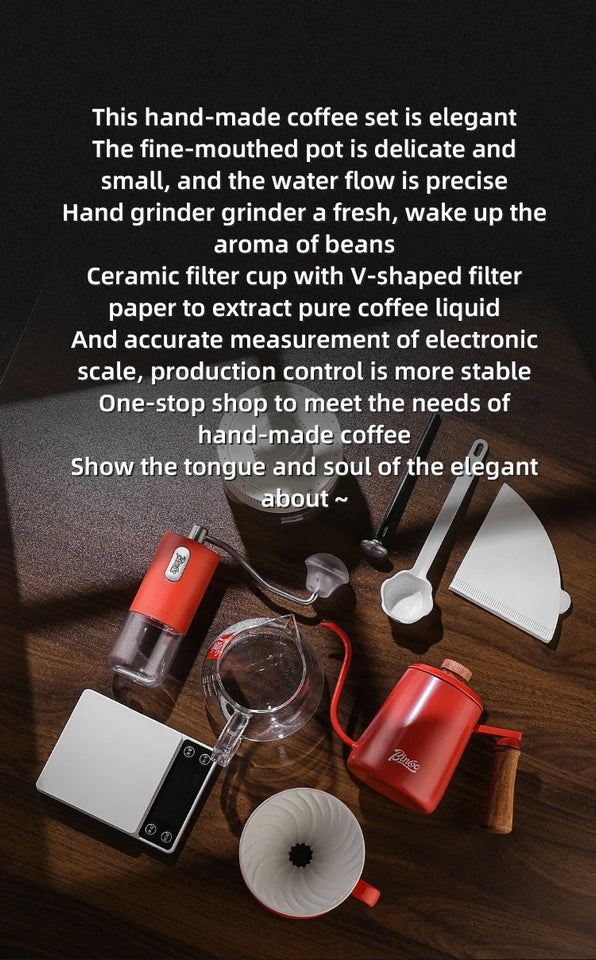 BINCOO Pour Over Coffee Dripper Set 400ml Glass Sharing Pot Funnel Drip Coffee Maker Hand Brew Cup Coffee With V01 Filter Paper