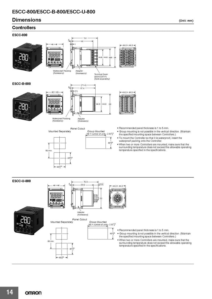 OMRON Authentic Original Thermostat Temperature Controller E5CC-QX2ASM-800 QX2DSM-802 QX2ABM QX2AUM CX2ASM CX2DSM New