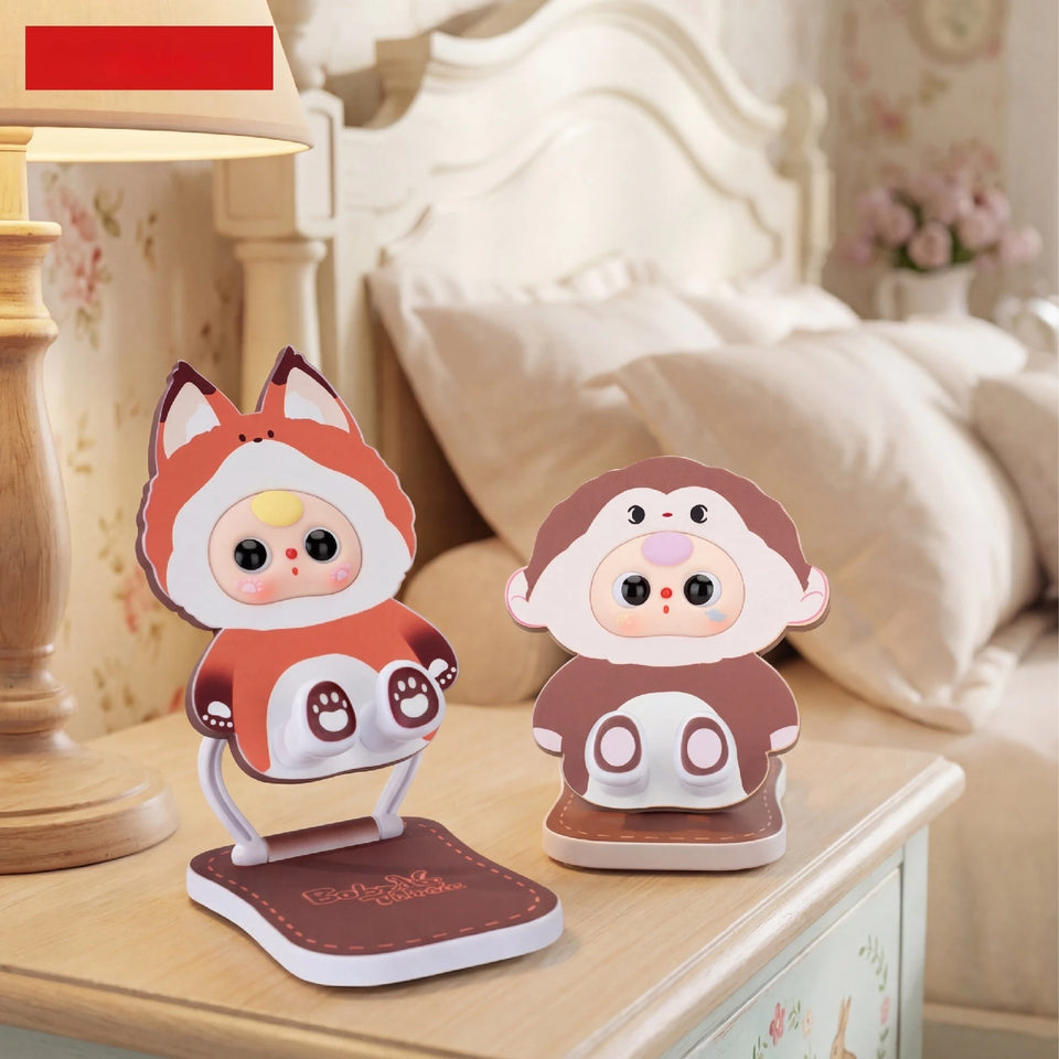 Baby Three Foldable Phone Stand Blind Box Cute Animal Desktop Holder For Watching TV Desk Decor Surprise Collectible Toy
