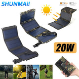 20W/30W 5V Cell Charger Dual Usb Solar Power Panel Foldable Emergency Charging Panel for Came Tablet for Smartphone Supplies