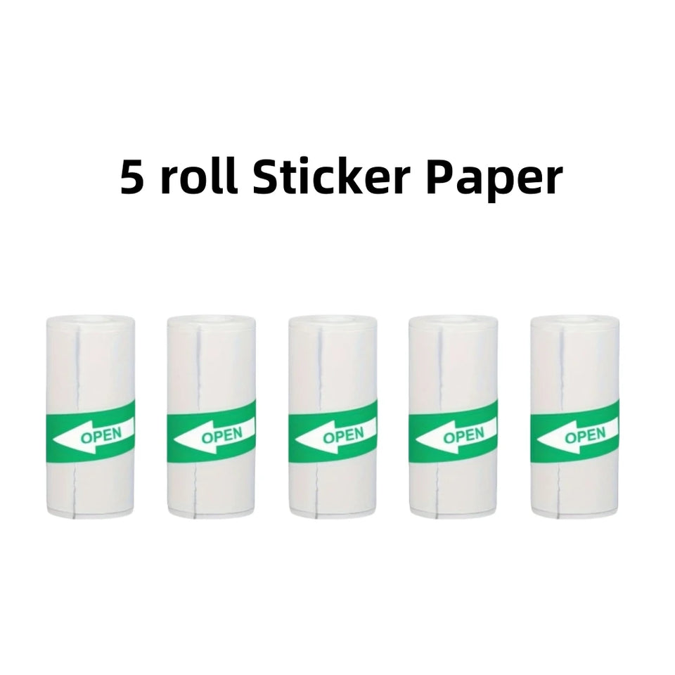 New 10 Roll Sticker Paper for Mini Printer Label Sticker Paper Color Thermal Paper Width for Label Maker Printers Photo Printing