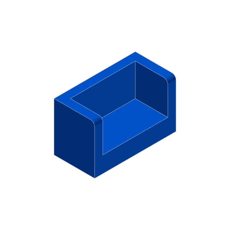 10Pcs 23969 Panel 1X2X1 Rounded Corner 2Sides Building Blocks MOC Accessories Compatible with Brick Children Toys