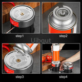 Butane Mini Burner Portable Gas Burner Inflatable Coffee Brewing Stove with Gas Valve Pipe Butane for Trekking Hiking and Picnic