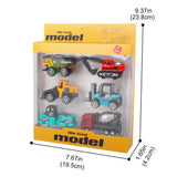6pcs/set Alloy Engineering Truck Toy Car Classic Construction Model Vehicle Loader Tractor Excavator Toys for Boys Gifts