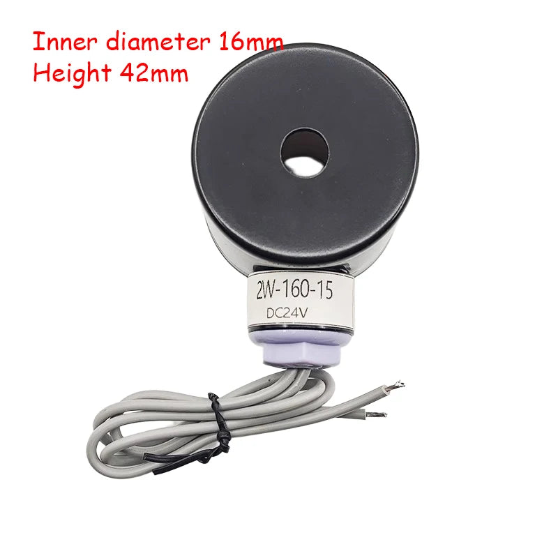 Solenoid Valve Coil for 2W-160-15 2W-200-20 2W-250-25 2W-400-40 2W-500-50 Series Water Valves AC220V DC24V Inner Diameter 16mm