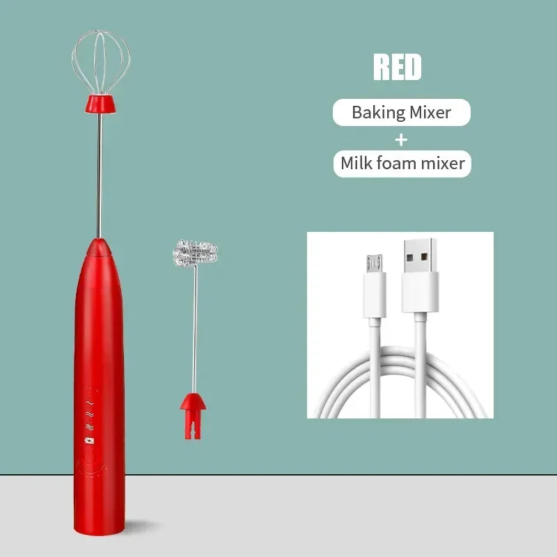 Electric Milk Froth Stirrer Wireless Coffee Whisk Handheld Egg Beater Cappuccino Foam Stirrer USB Portable Kitchen Tools Frother