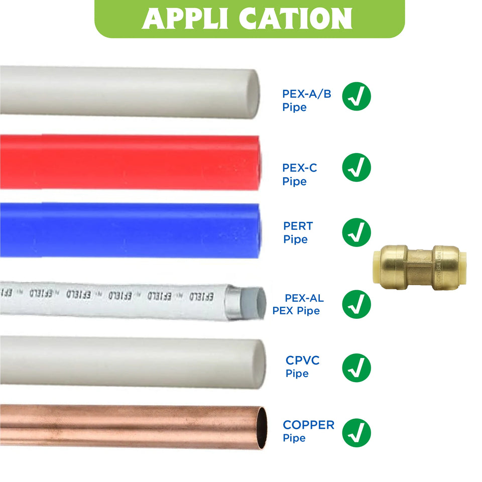 KING SMART 1/2" Push Fit Plug/End Cap CUPC NSF Lead Free Certified; DZR Lead Free Brass; 10Pcs; 80512