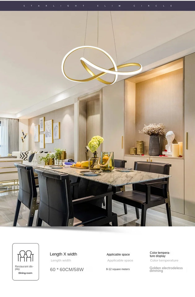 Personalized and Creative Clover Restaurant Pendant Light Nordic Modern and Minimalist Restaurant Hotel Art Bar LEDCeiling Light