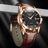 LIGE New Luxury Watch for Men Military Leather Man Wristwatch Quartz Clock Waterproof Luminous Date Week Men's Watches Reloj+box