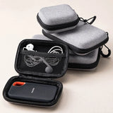 Mini Grey Digital Storage Bag Hard EVA Case Portable Electronics Organizer for USB Cable Charger U Stick Travel Accessories