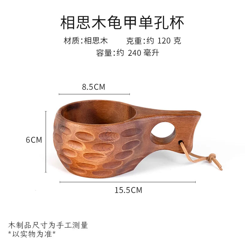 (1pcs) Creative Small Wooden Milk Cup 6/8oz 180-240ml Finland Wooden Coffee Cup