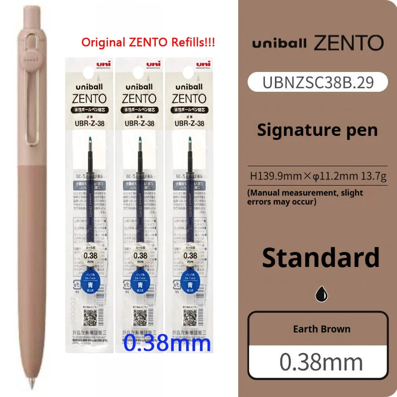 Uni-ball ZENTO Click Gel Pen,0.38/0.5/0.7mm Various Colors Water-based pen With Ergonomic Grip Smooth Writing for School&Office