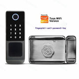 IP66 Waterproof Tuya Wifi Fingerprint Smart Door Lock Outdoor Gate TTLock Bluetooth Password Card Electronic Rim Lock For Home