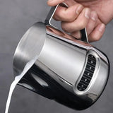 350/600ml Stainless Steel Coffee Latte Art Cylinder with Temperature Sticker Latte Art Cup Milk Frother Milk Cylinder 20oz