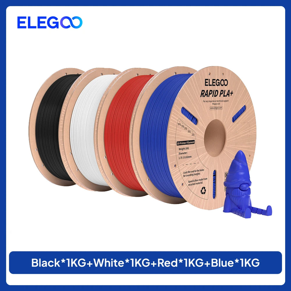 ELEGOO RAPID PLA+ Filament 1.75mm, 3D Printer Filament, Support 30-600mm/s Printing Speed, Compatible with Most FDM 3D Printers