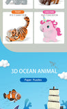 Animal 3D Paper Puzzle For Kids Educational Montessori Toys Funny DIY Manual Assembly Three-dimensional Model Toy For Boy Girl