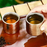 Pure Titanium Double-Wall Mini Coffee Mug,Outdoor Water Cups Silver-Gray Drinking Office Tea Mug 100 ml Luxury-Feel Coffee Cup