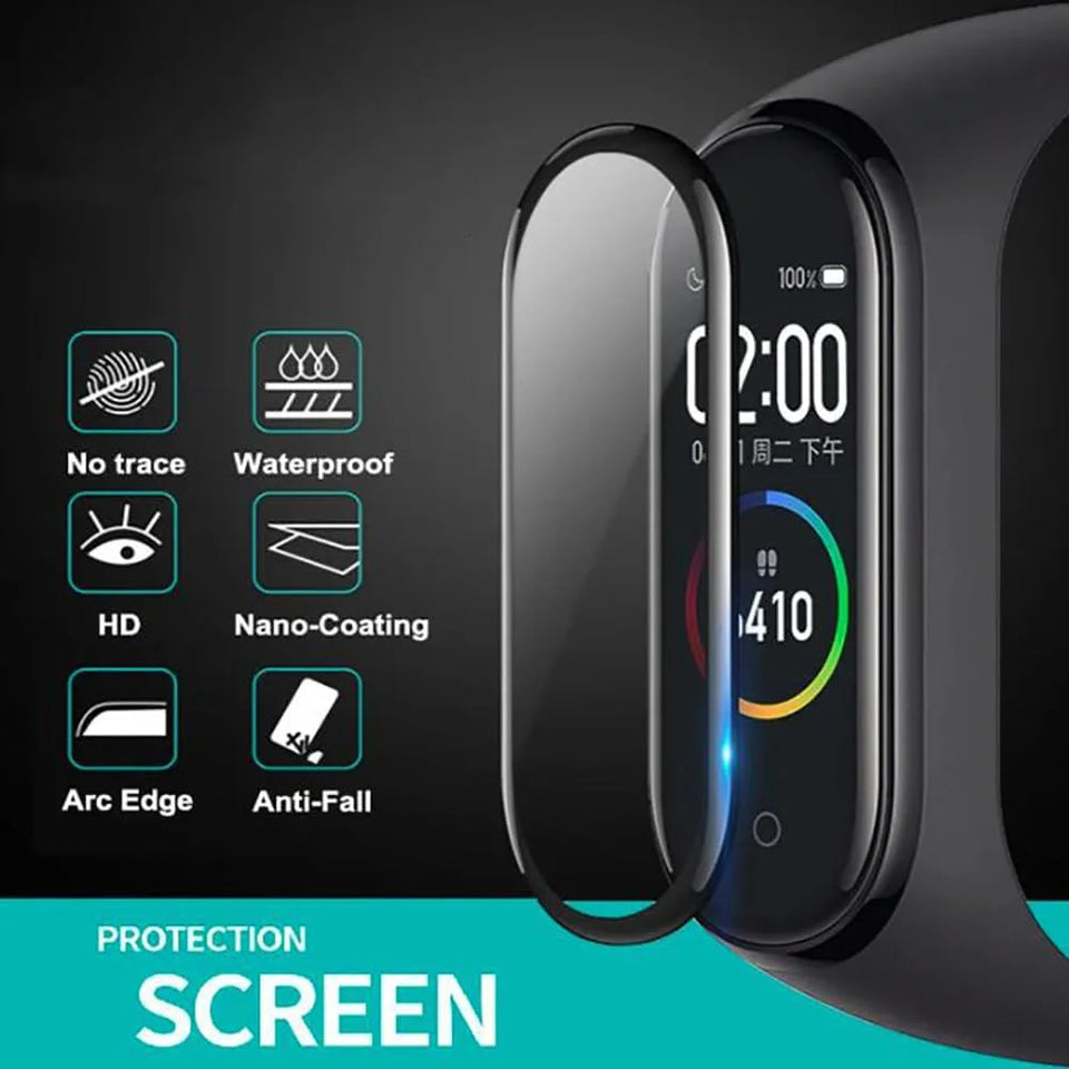 3Pcs 9D Protective Film For Xiaomi Mi Band 10 9 Full Cover Screen Protector on Mi Band 8 Miband 7 6 5 4 Mi Band Films Not Glass