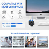 USB 3.0 Switch Selector KVM Switch 5Gbps 2 in 1 Out USB Switch USB 3.0 Two-Way Sharer for Printer Keyboard Mouse Sharing