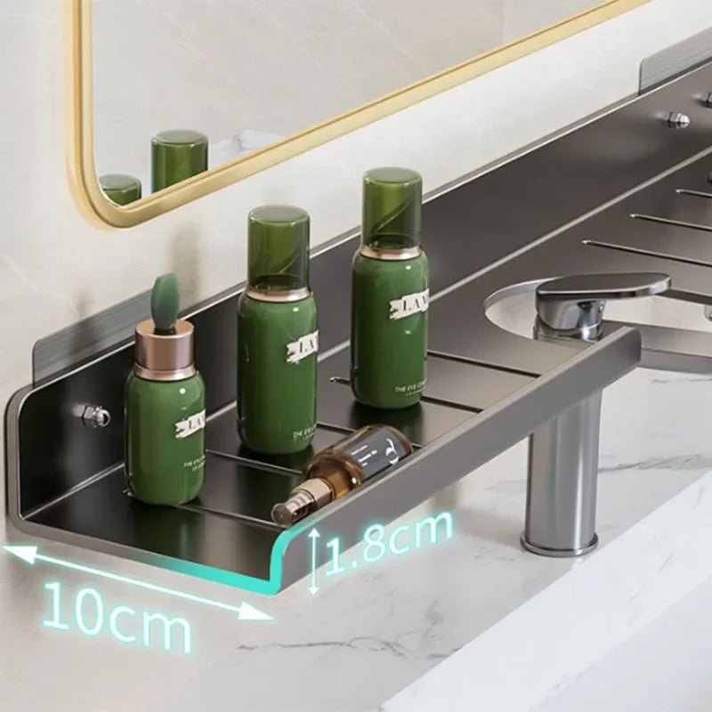 Washroom Faucet Sink Wall-mounted Punch-free Organizer In Front Of The Mirror Bathroom Shower Gel Storage Shelf