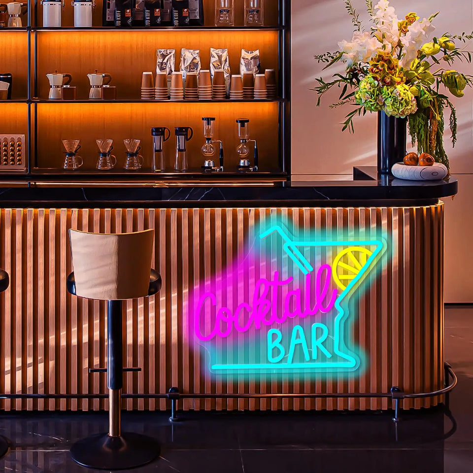 Cocktails Beer Neon Sign - Bright LED Bar Decor,  Commercial Pub & Home Bar, Grand Opening Gift for Bartenders & Brew Lovers