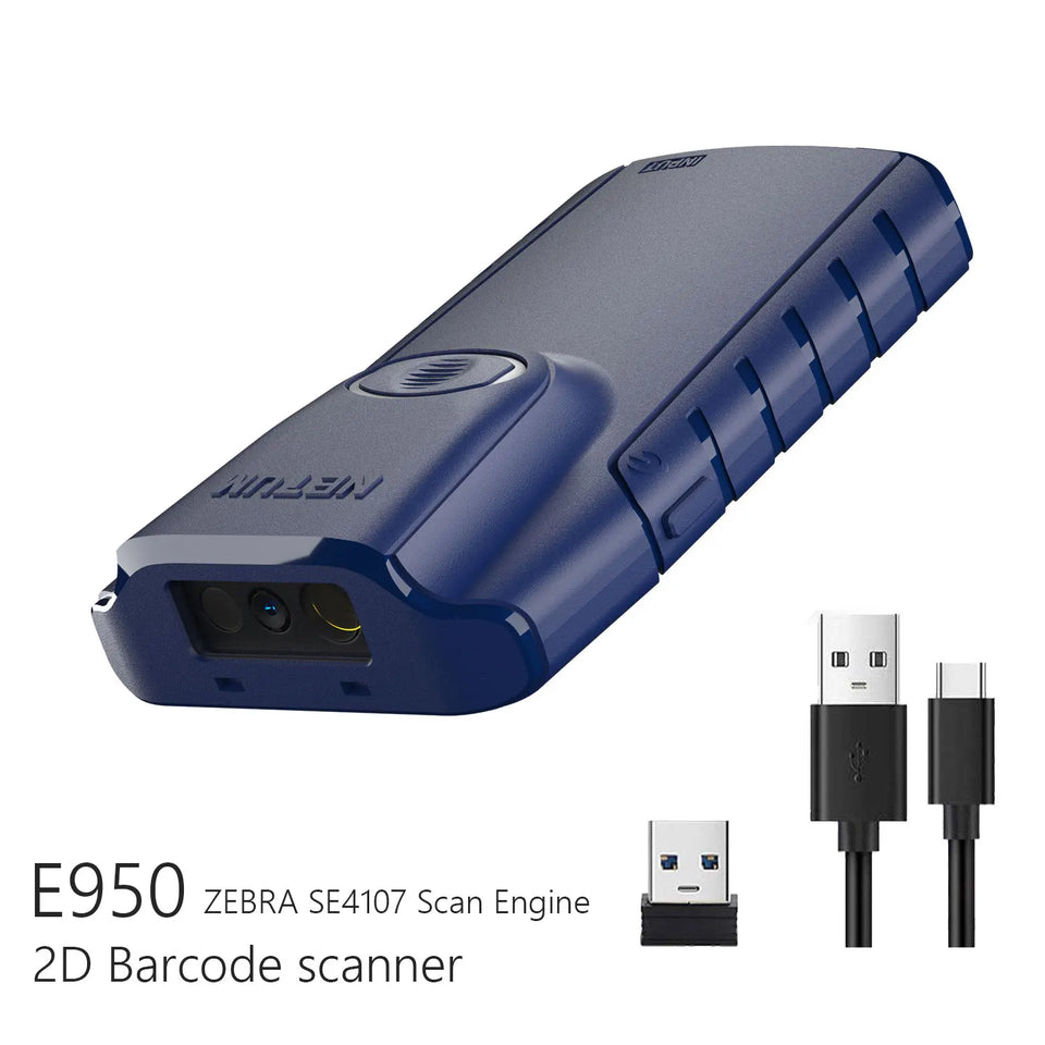 NETUM E800 Bluetooth 2D Barcode Scanner Pocket Wireless QR Reader Data Matrix PDF417 IOS Android Windows