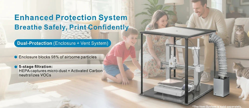 FYSETC FNATR For Bambu Lab A1 3D Printer Enclosure Transparent Acrylic Sturdy Designed 3D Printer Cover with Filter System