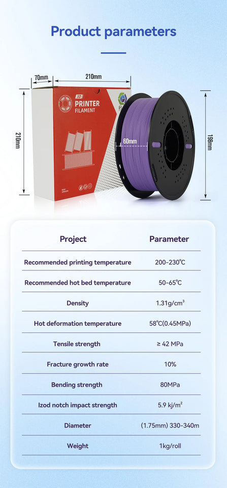 KINGROON 3D Printer Filament PLA Matte Filament 1.75mm 1KG 2KG 3KG High Precision No Bubbles 3D Printer Materials