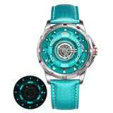 BERNY Automatic Men's Skeleton Watch 5ATM Luminous Sapphire Exhibition 3D Dial 316L Steel MIYOTA 82S0 Mechanical Watches for Men
