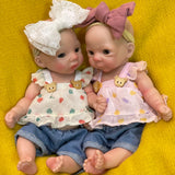 AnjoDoll 10Inch Silicone Girls Whole Body Soft Solid Silicone Reborn Doll Handmade Painted Washable Play Dolls Toys For Gifts