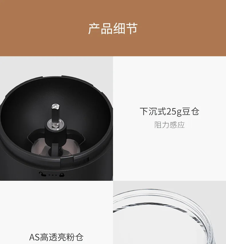 Electric Coffee Bean Grinder Portable 40 Gears External Adjustable Home Coffee Grinder Rechargeable Grinders Coffee Machine Gift