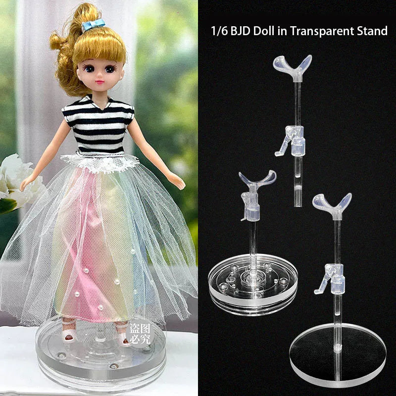 1/6 BJD Doll Toy Accessories Transparent Rotating Stand 1/8 Acrylic Support Standing Base Stand Doll Supplies Accessories