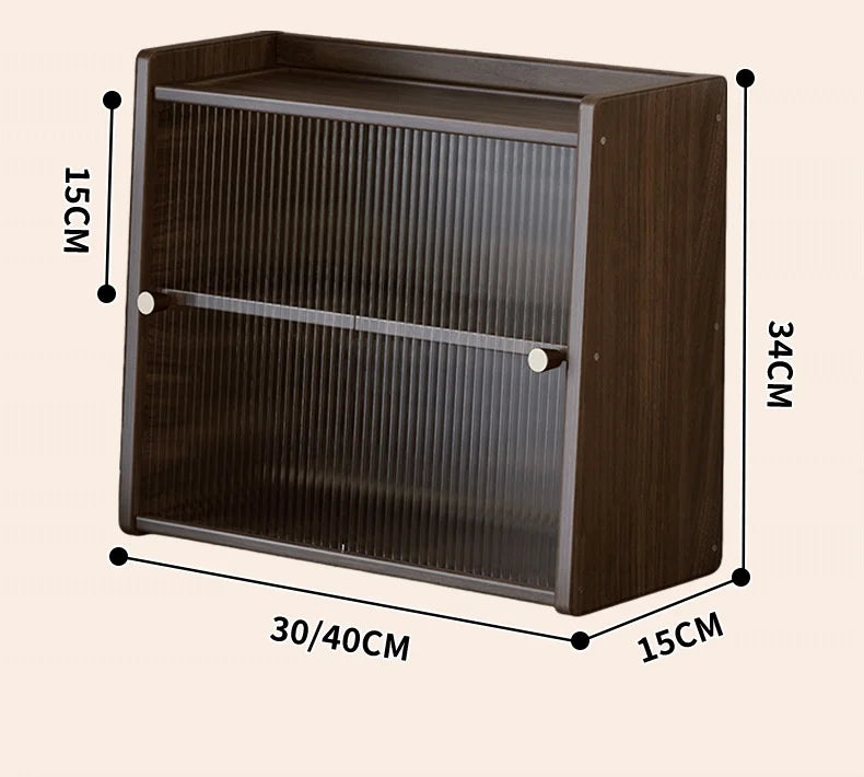 Walnut Wood Living Room Cabinet Storage Dresser Drawer Display Cabinet TV Stand Sideboard Organizer Cup Rack Included Cabinet