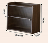 Walnut Wood Living Room Cabinet Storage Dresser Drawer Display Cabinet TV Stand Sideboard Organizer Cup Rack Included Cabinet