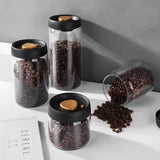 Coffee Can Manual Vacuum Moisture-proof Storage Jar Kitchen High Borosilicate Glass Tea Jar Coffee Bean Storage Sealed Jar