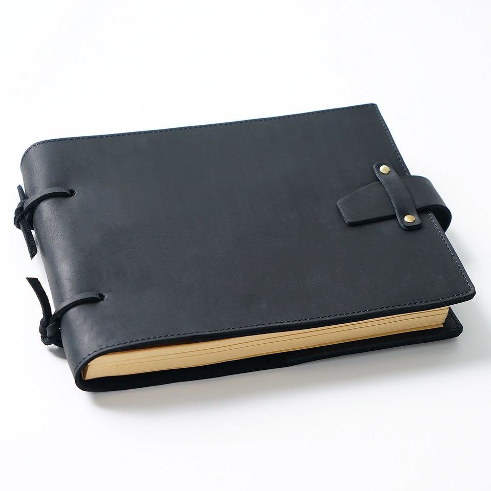 Genuine Leather Sketchbook Retro Painting Notebook Boy"s Girl Student Leather Binding Notebook Classic Handmade Notepad